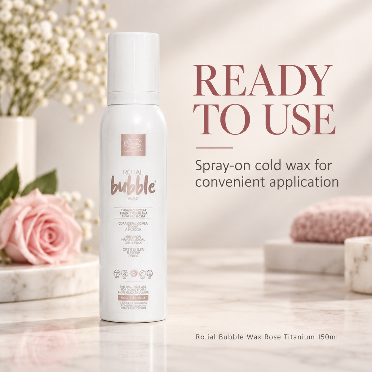 Ro.ial Professional Cold Bubble Wax Rose 150ml — READY TO USE