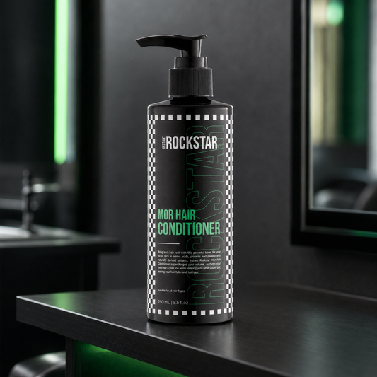 Instant Rockstar Mor Hair Conditioner 250ml on a black salon shelf