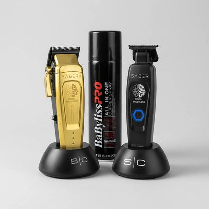 Saber Clipper & Precision Trimmer + BabylissPRO Clipper Spray TRIO - MV hair and beauty