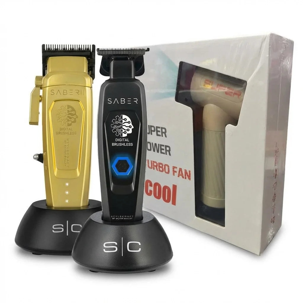 Saber Clipper & Precision Trimmer + Turbo Fan Trio - MV hair and beauty