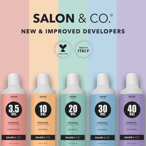 Salon & Co Premium Developer range in 3.5, 10, 20, 30 and 40 Vol