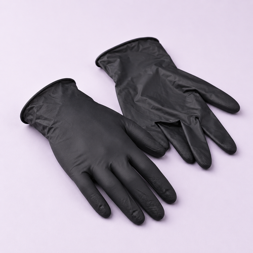 Salon-Grade Black Nitrile Gloves - 100 Pack - MV hair and beauty