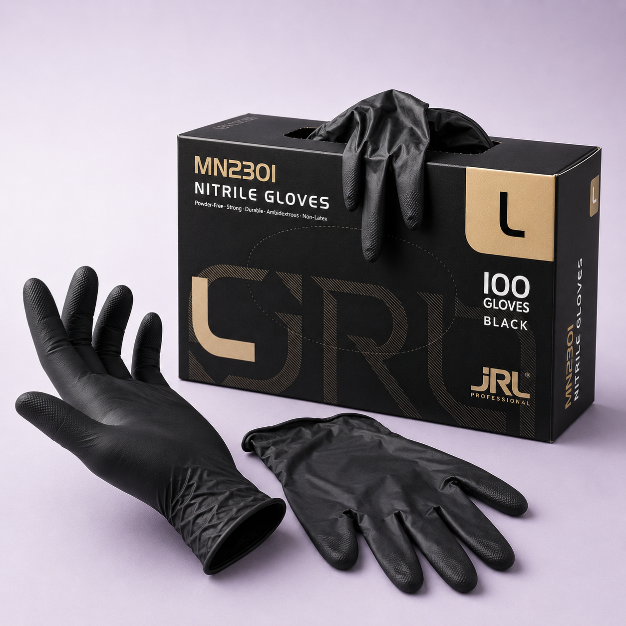 Salon-Grade Black Nitrile Gloves - 100 Pack - MV hair and beauty