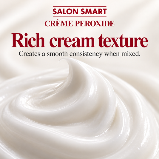 Salon Smart Crème Peroxide: Rich cream texture. Creates a smooth consistency when mixed.