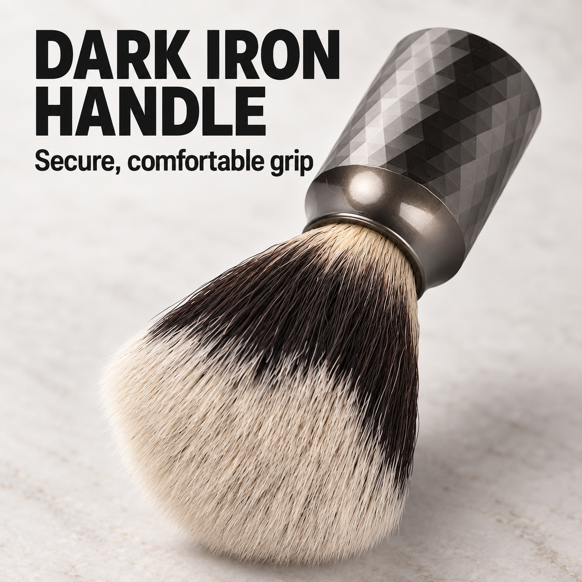 Shaving Brush Dark Iron Handle With Design — Dark iron handle