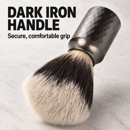 Shaving Brush Dark Iron Handle With Design — Dark iron handle