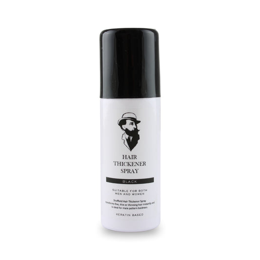 Sheffield Hair Thickener Spray in Black, front of can