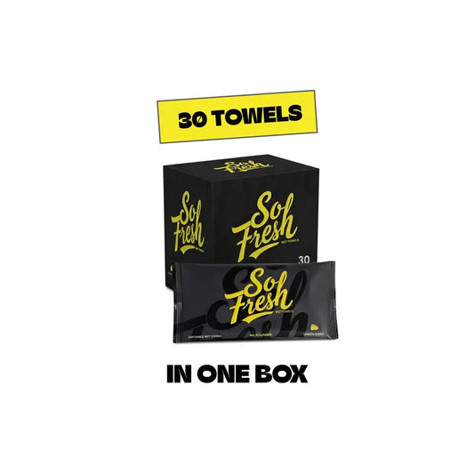 So Fresh Disposable Wet Towels Lemon Scent - 28cm by 28cm 30 Pack - MV hair and beauty