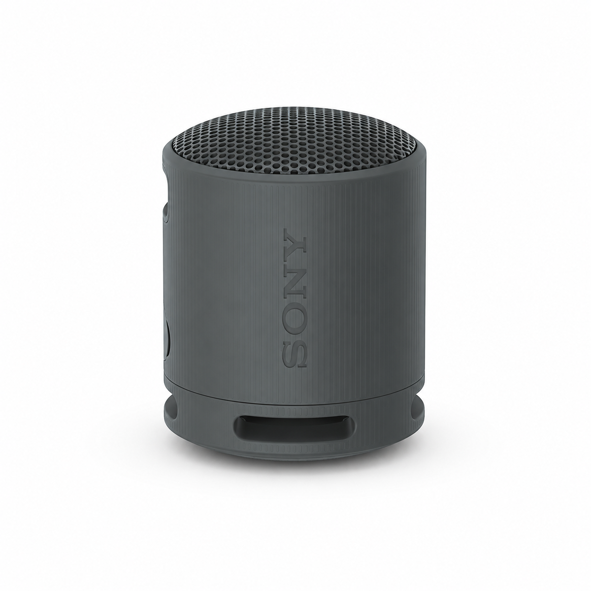 Sony SRS-XB100 portable Bluetooth speaker in Black on white background