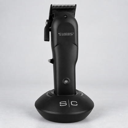 StyleCraft by Silver Bullet Rebel clipper with adjustable taper lever and charging stand