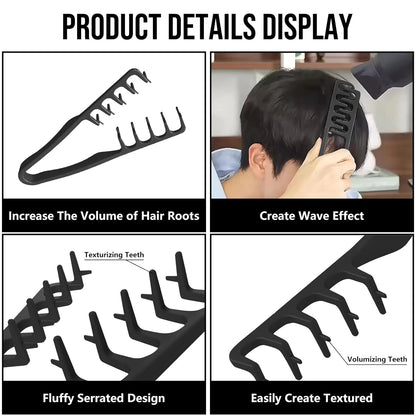 Texture Comb, Volumizing Fluffy Texture Styling Comb for Men and Women, Wide-Too - MV hair and beauty