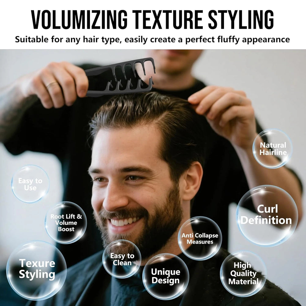 Texture Comb, Volumizing Fluffy Texture Styling Comb for Men and Women, Wide-Too - MV hair and beauty