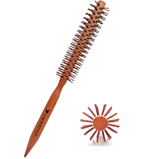 V-Sunbird orange round styling brush with pointed handle