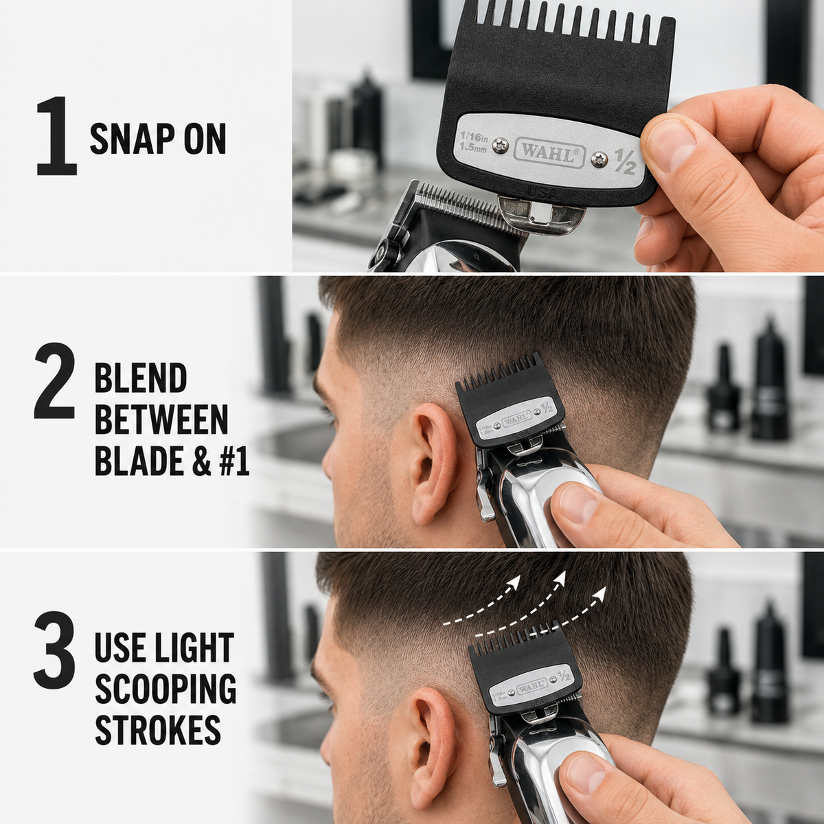How to attach and blend with the Wahl 0.5 1.5mm clipper guard