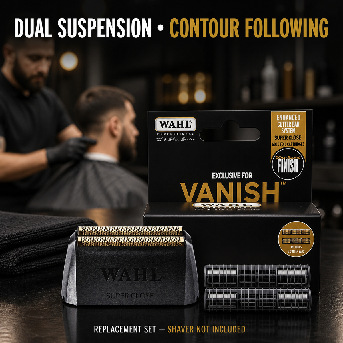 Wahl Vanish replacement foil and cutter bars - dual suspension contour following; shaver not included