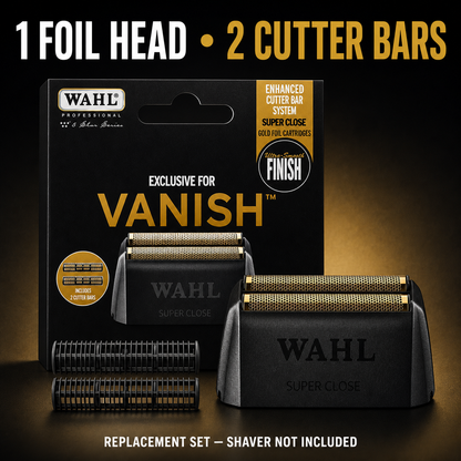 Wahl Vanish replacement set with one foil head and two cutter bars; shaver not included