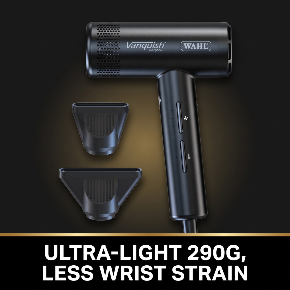 Wahl Vanquish Compact Hair Dryer - ultra-light 290g, less wrist strain