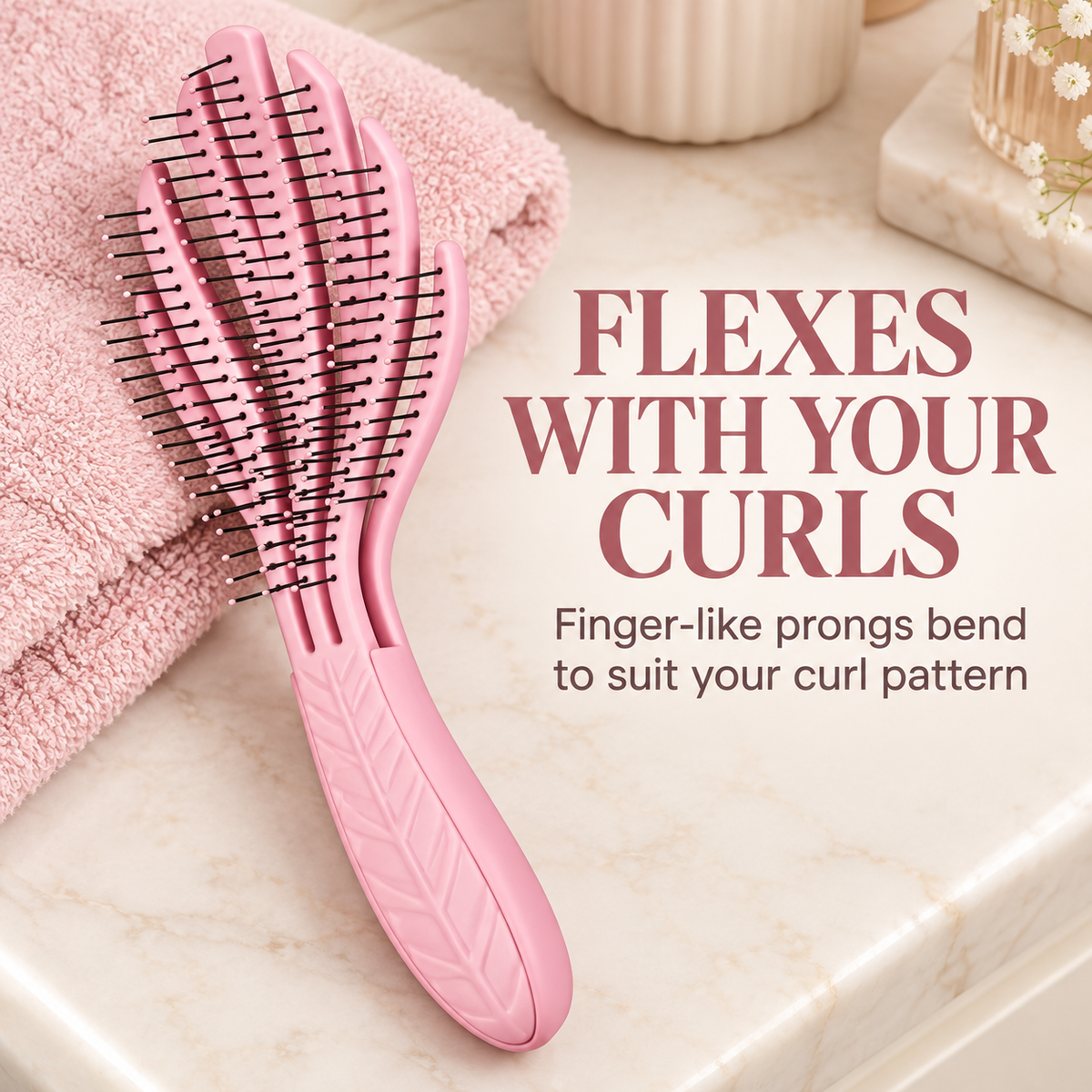 Flexible prongs for curl patterns