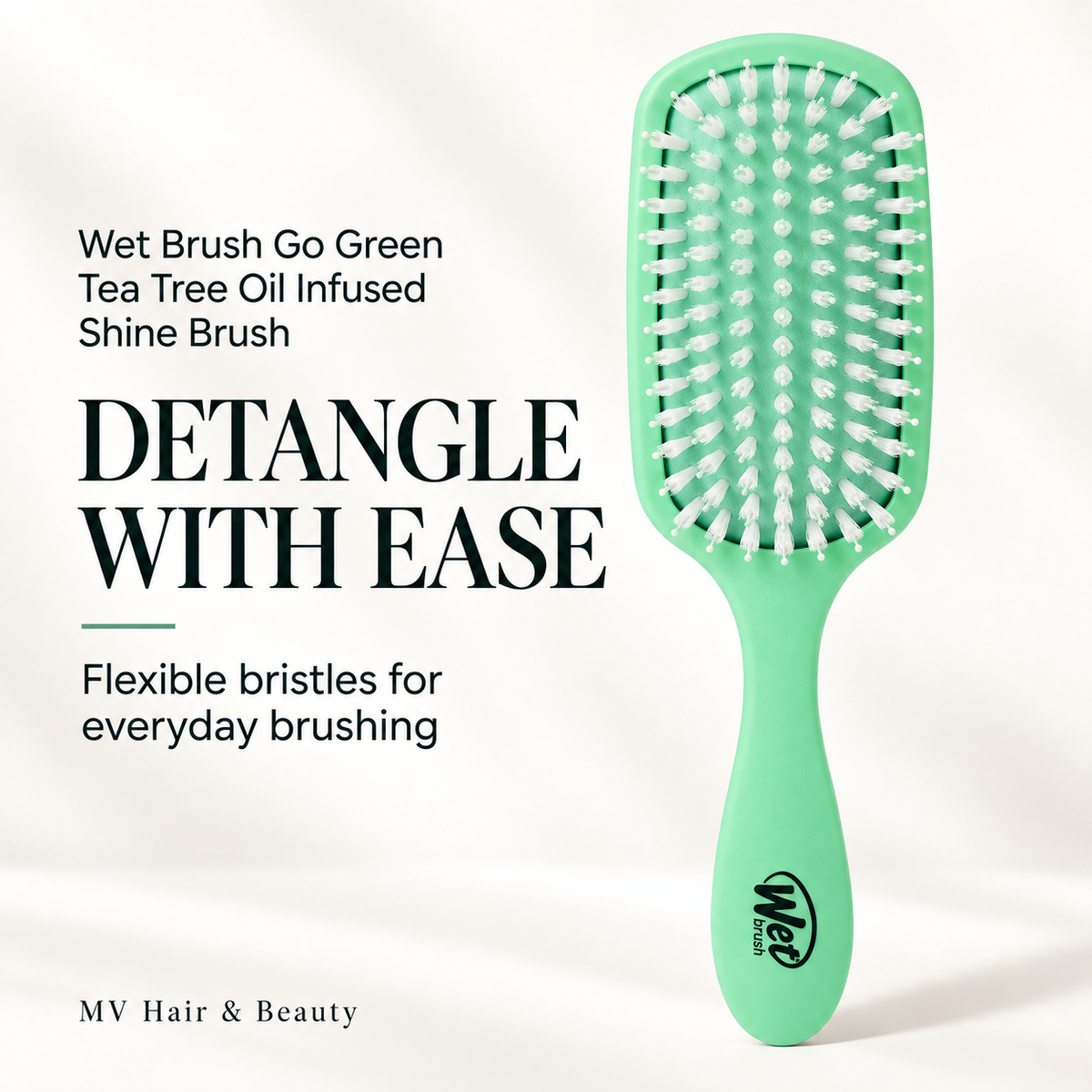 Wet Brush Go Green Tea Tree Oil Infused Shine Brush — DETANGLE WITH EASE