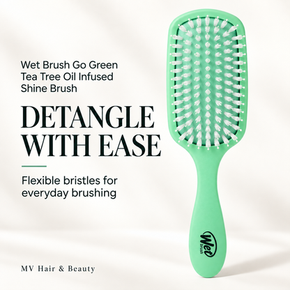 Wet Brush Go Green Tea Tree Oil Infused Shine Brush — DETANGLE WITH EASE