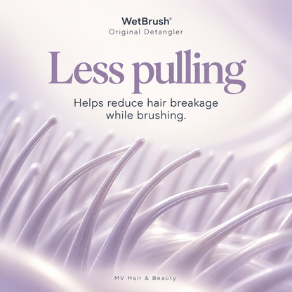 WetBrush original detangler — Less pulling. Helps reduce hair breakage while brushing.