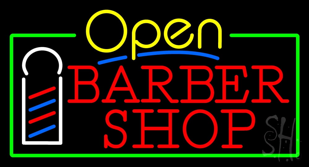 LED Open Sign "Barber Shop" 80 x 40cm