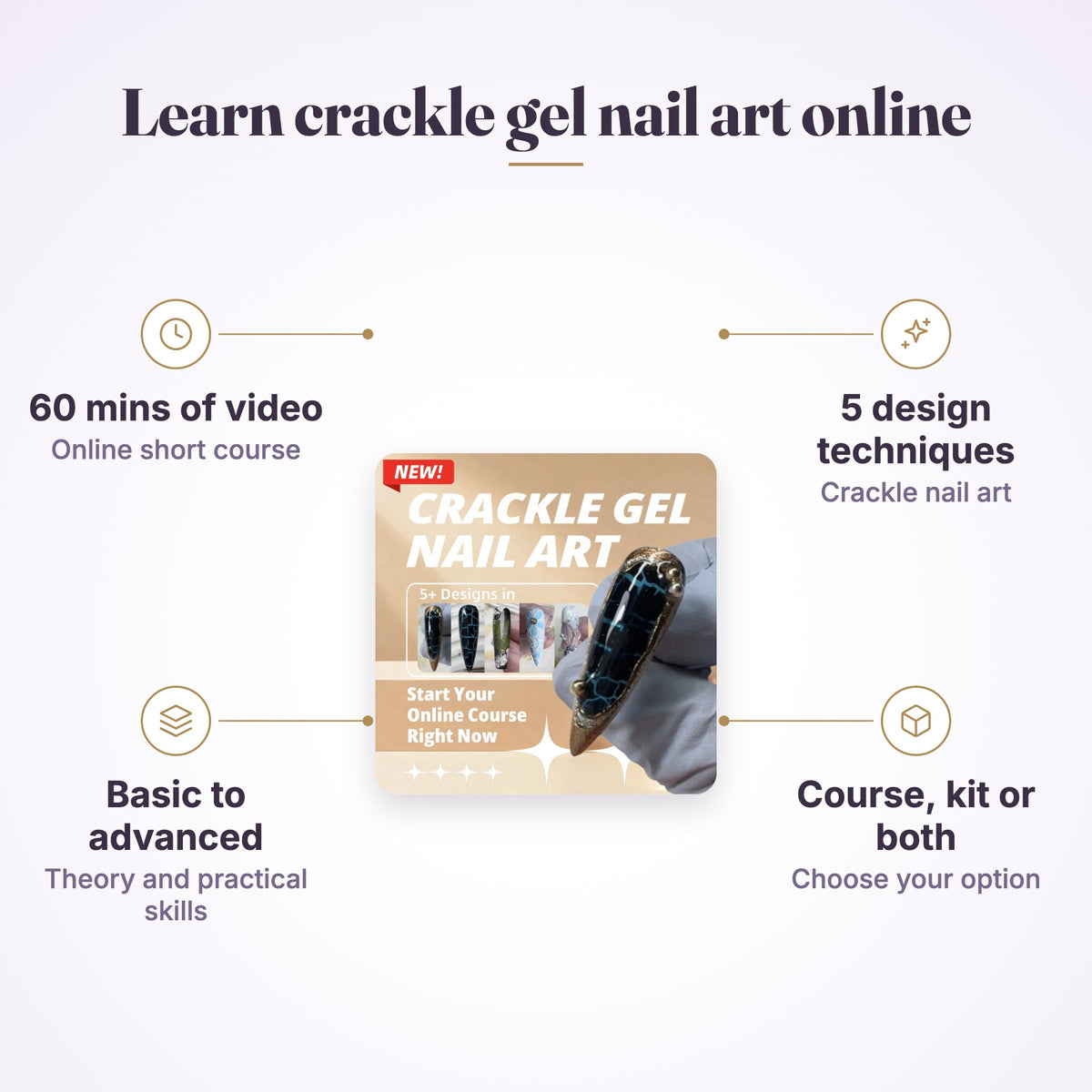 ACOS Crackle Gel Nail Art Short Course features graphic