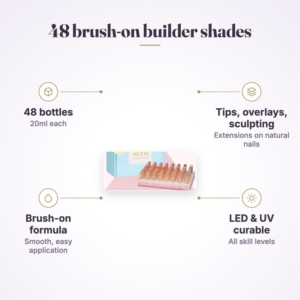 ACOS Hema Free Brush-on Builder Gel Collection Kit (48 Colour)