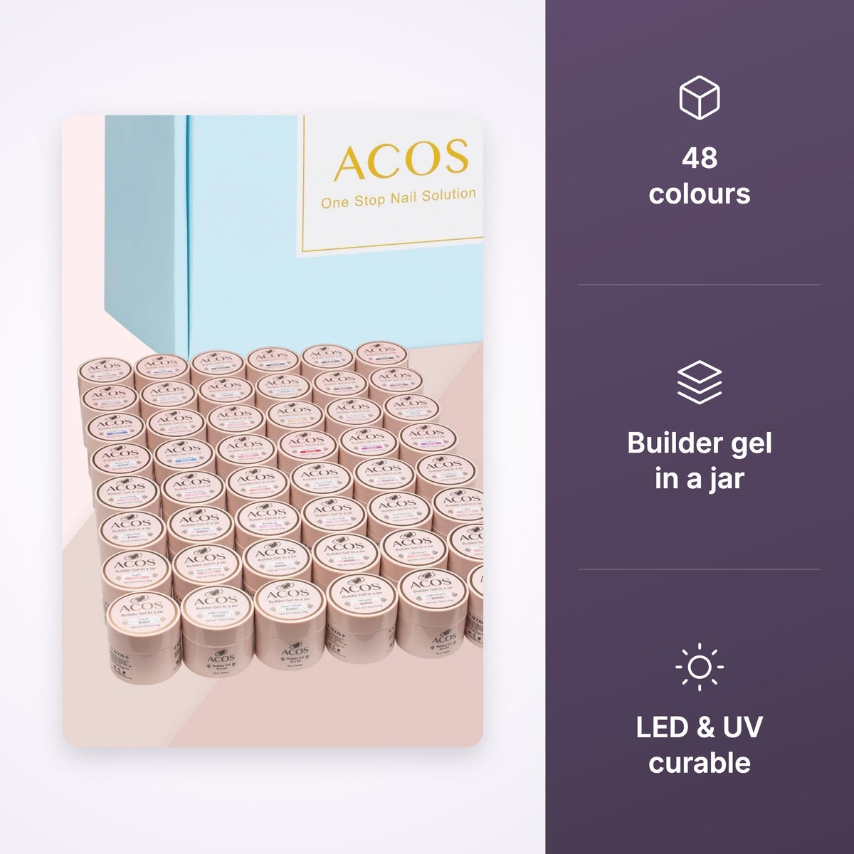 ACOS Hema Free Builder Gel in a jar Collection Kit (48 Colours)