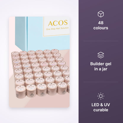 ACOS Hema Free Builder Gel in a jar Collection Kit (48 Colours)