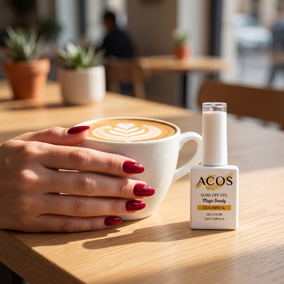 ACOS Magic Beauty Gel Polish 035 Cochineal 15ml lifestyle image