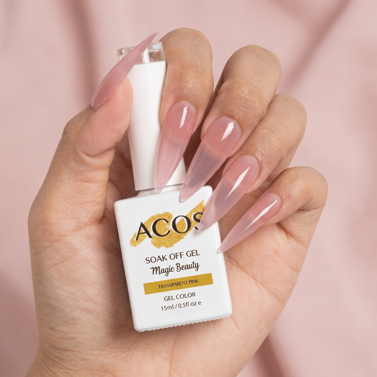 ACOS Magic Beauty Gel Polish Colour TRANSPARENT PINK lifestyle image