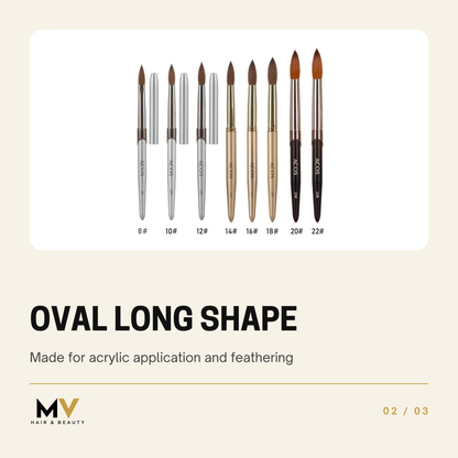 ACOS Kolinsky Sable Acrylic Brush Oval Long, Oval long shape