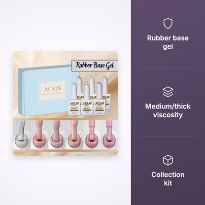 ACOS Rubber Base Soak Off Gel In A Bottle Collection Kit - MV Hair & Beauty