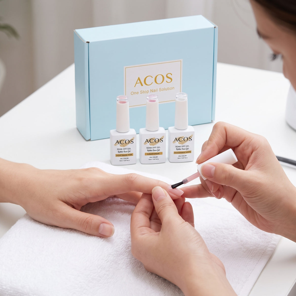 ACOS Rubber Base Soak Off Gel In A Bottle Collection Kit - MV Hair & Beauty