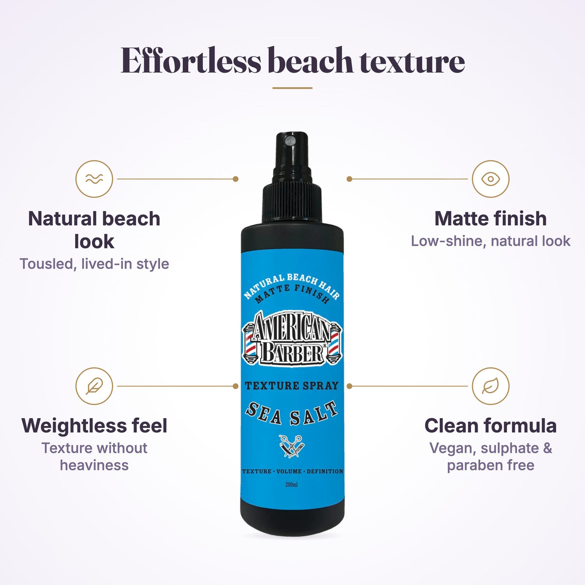American Barber Sea Salt Texture Spray 200ml