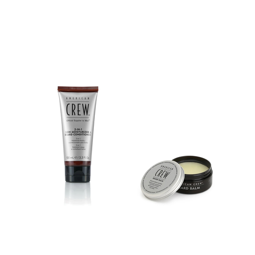 American Crew Beard Moisture + Control Duo fixed bundle on a white background