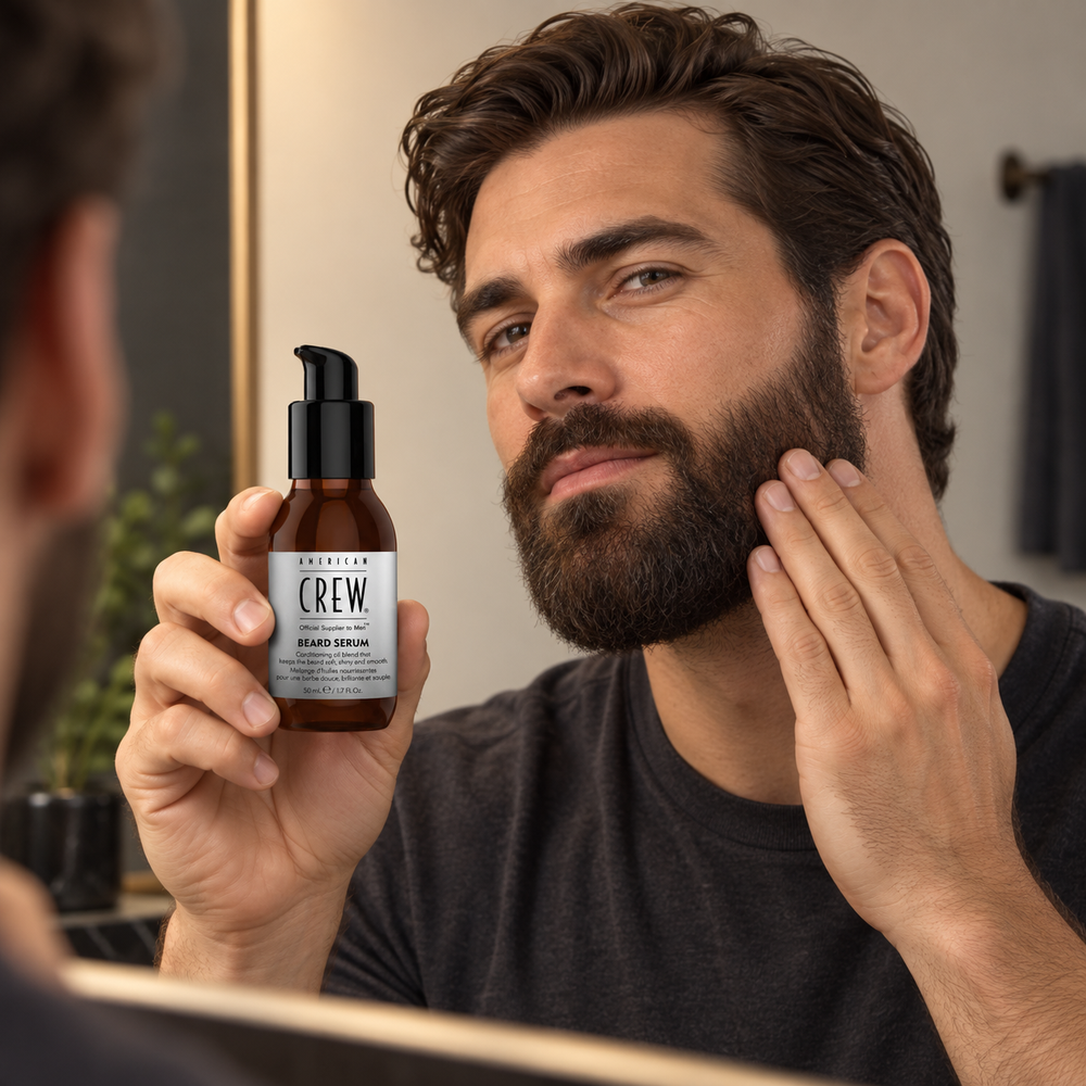 American Crew Beard Serum 50ml in-use demonstration
