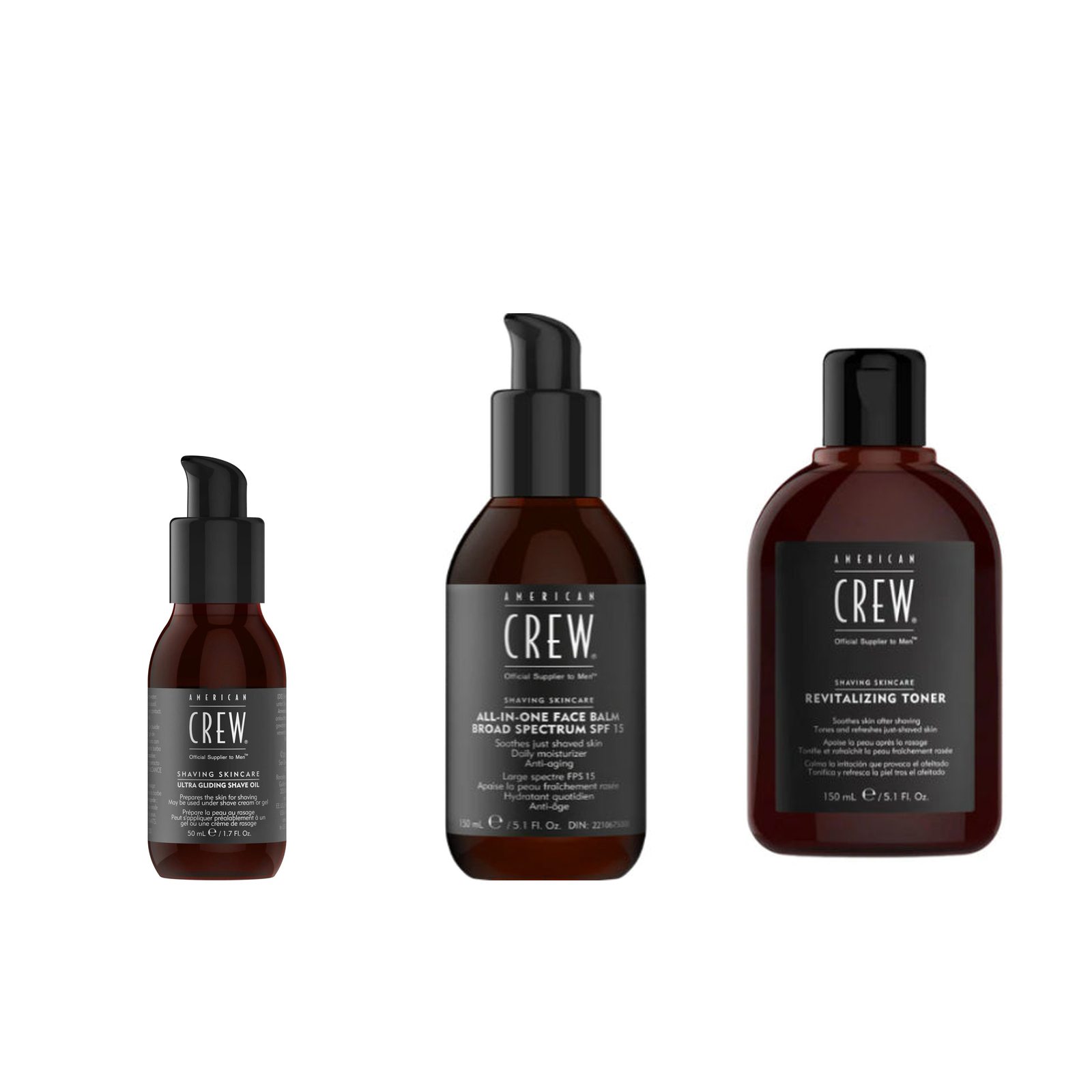 American Crew Complete Shave & Skin Trio fixed bundle on a white background