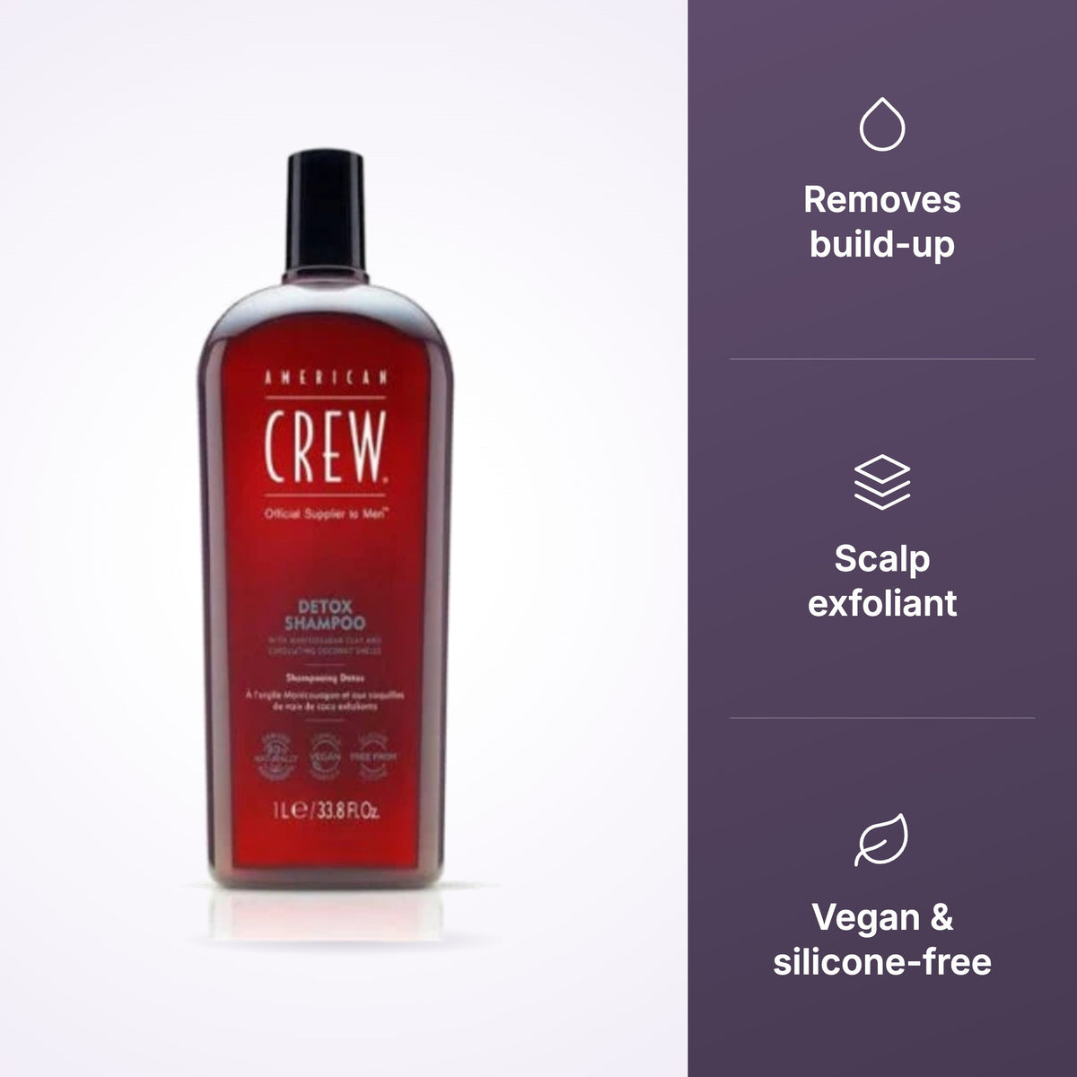 American Crew Detox Shampoo benefits graphic