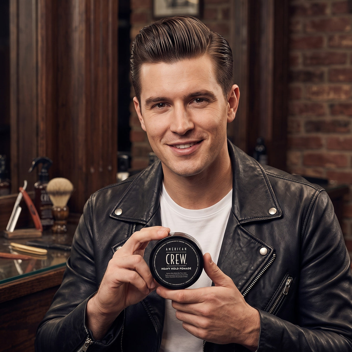 American Crew Heavy Hold Pomade 85g – Strong Hold Hair Styling Pomade lifestyle image