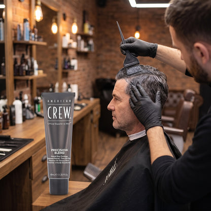 American Crew Precision Blend Dark 3x40ml in use