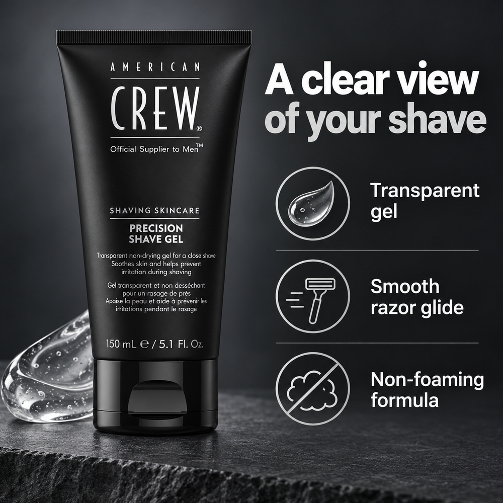 American Crew Precision Shave Gel 150ml benefits graphic
