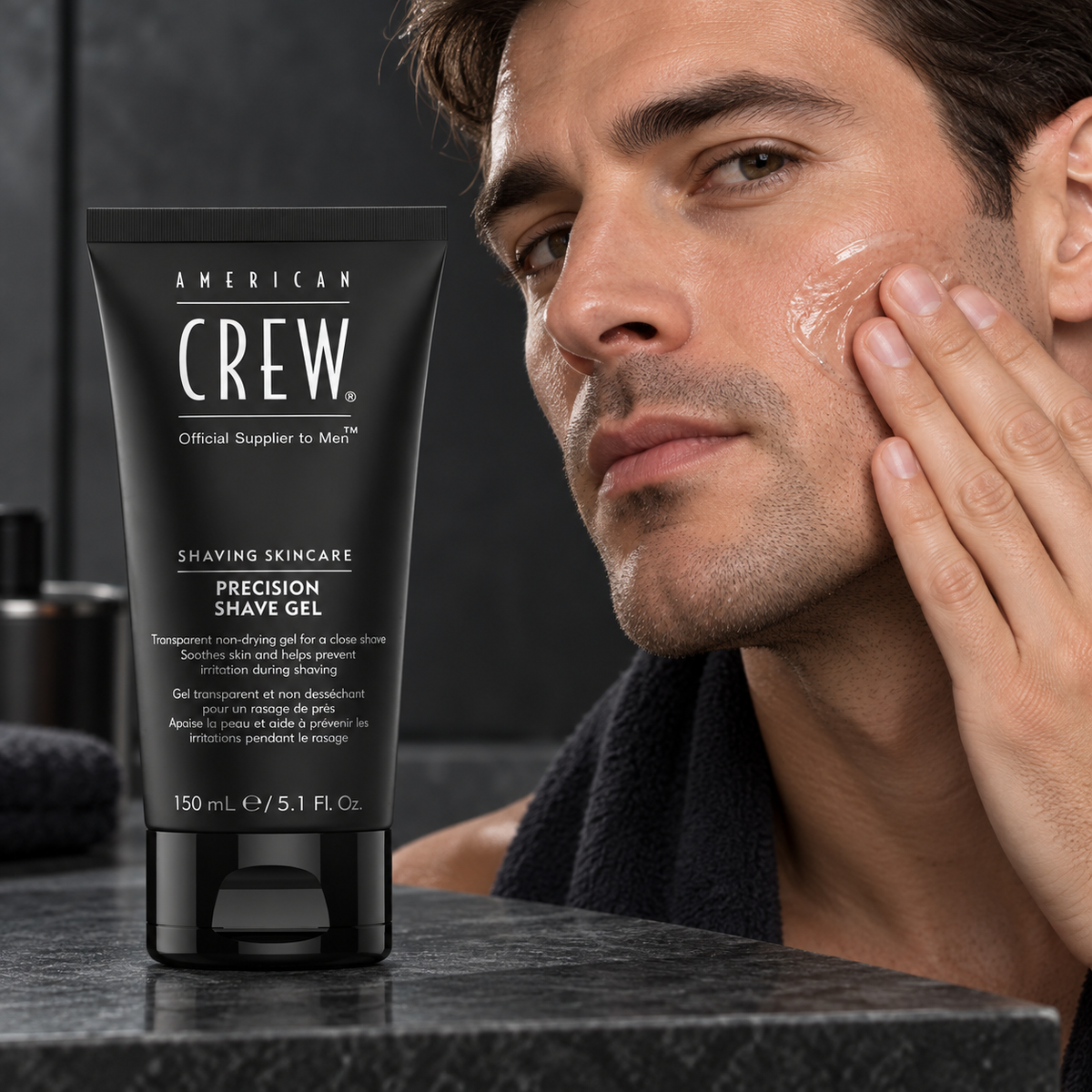 American Crew Precision Shave Gel 150ml in-use demonstration