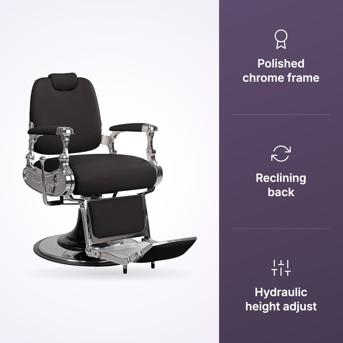 Armin Barber Chair Chrome 8801, view 2