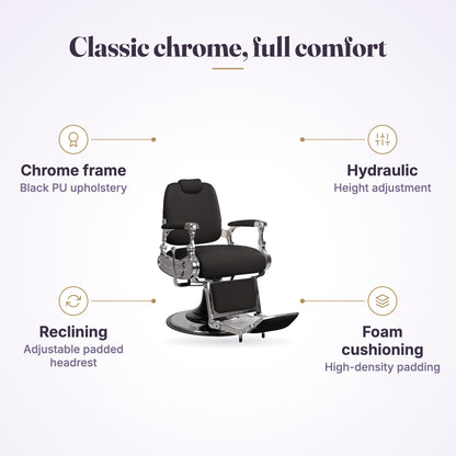 Armin Barber Chair Chrome 8801, view 4