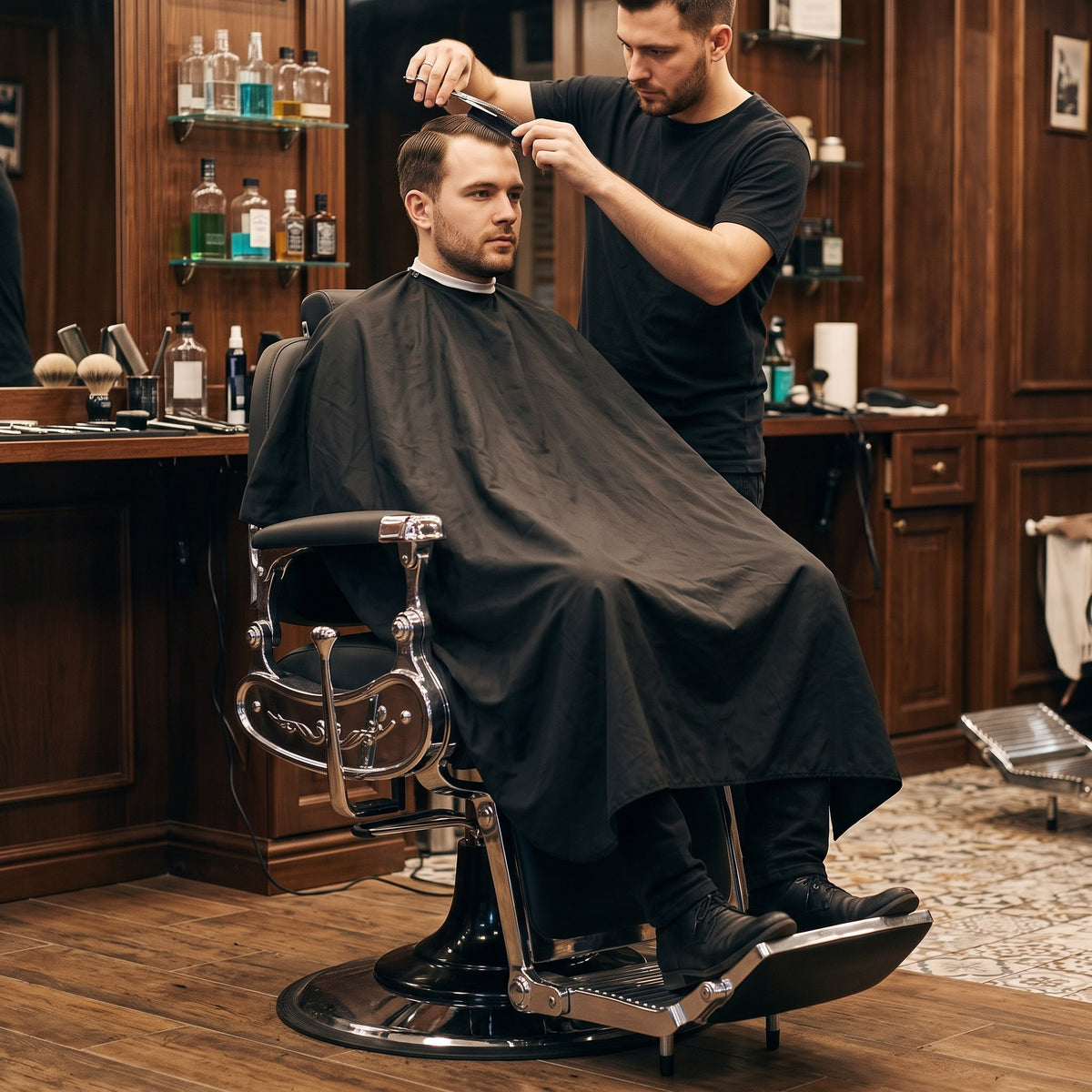 Armin Barber Chair Chrome 8801, view 3