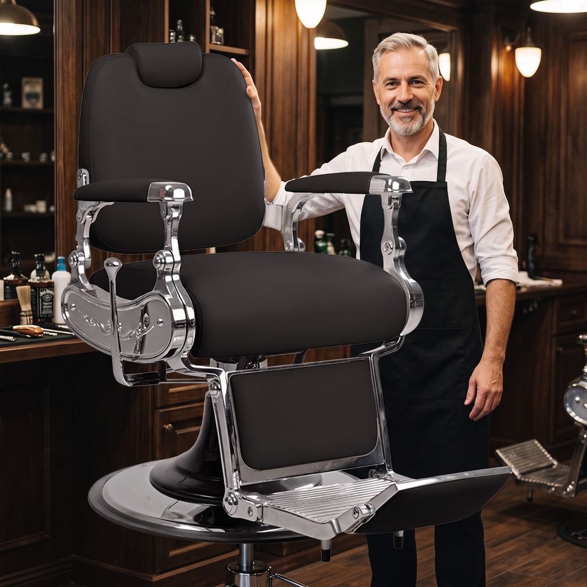 Armin Barber Chair Chrome 8801, view 5
