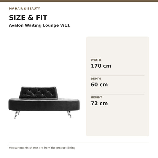 Avalon Waiting Lounge W11 dimensions: Width: 170 cm; Depth: 60 cm; Height: 72 cm
