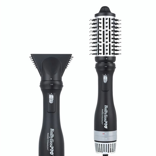 Babyliss Pro Nano Titanium Detachable 2 In 1 Hot Air Brush and Dryer - MV hair and beauty